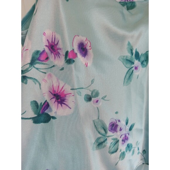 VTG Angelique Blue Floral Silky Feel Ladies Camisole Size Large - Picture 3 of 6
